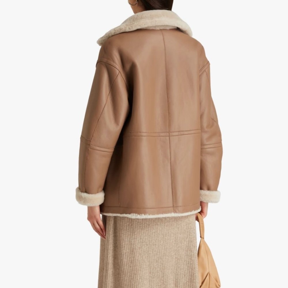 VINCE Reversible Leather and Shearling Jacket - Picture 3 of 11